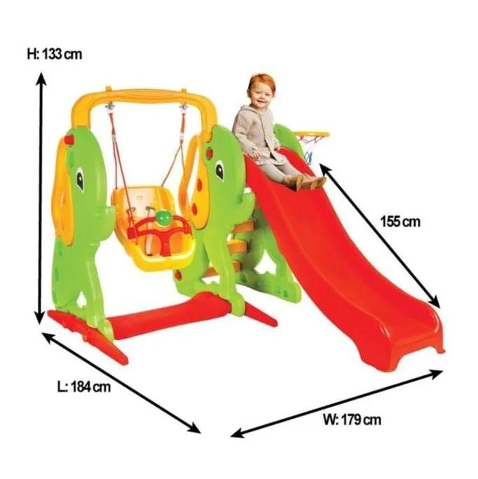 Balançoire et toboggan en forme d’éléphant – Pilsan