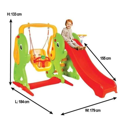 Balançoire et toboggan en forme d’éléphant – Pilsan