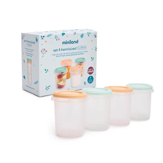Miniland Set 4 Pots de Conservation Multicolore