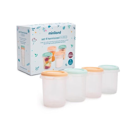 Miniland Set 4 Pots de Conservation Multicolore