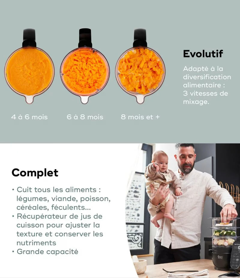 Robot culinaire multifonctions capacité XL – Nutribaby XL