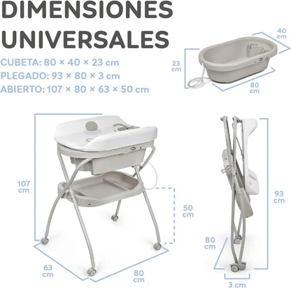 Baignoire et table à langer gris – Ms