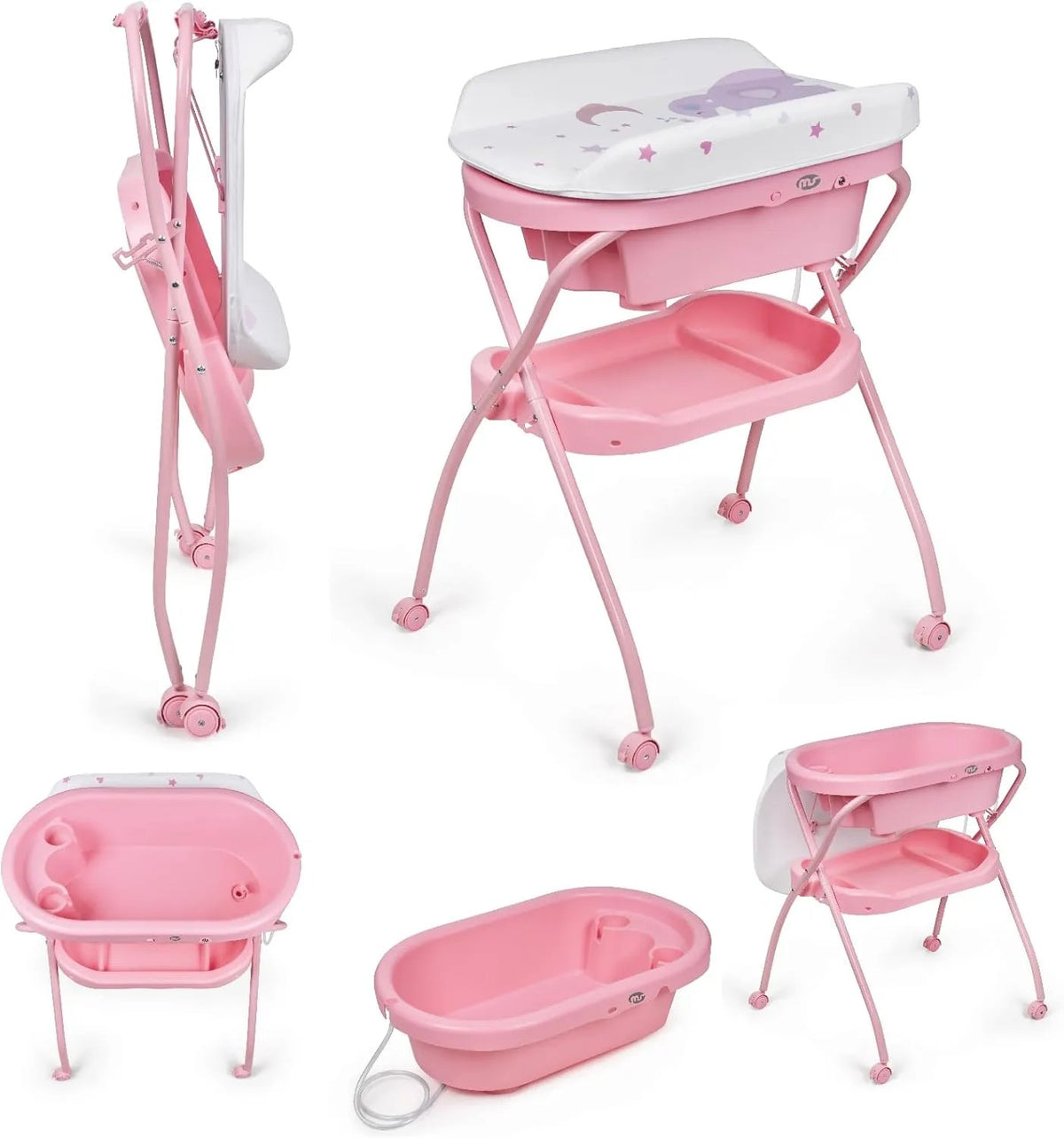Baignoire et table à langer – rose-ms