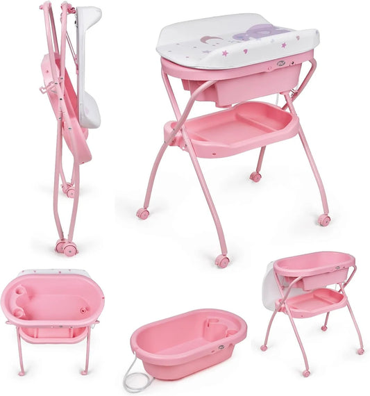 Baignoire et table à langer – rose-ms