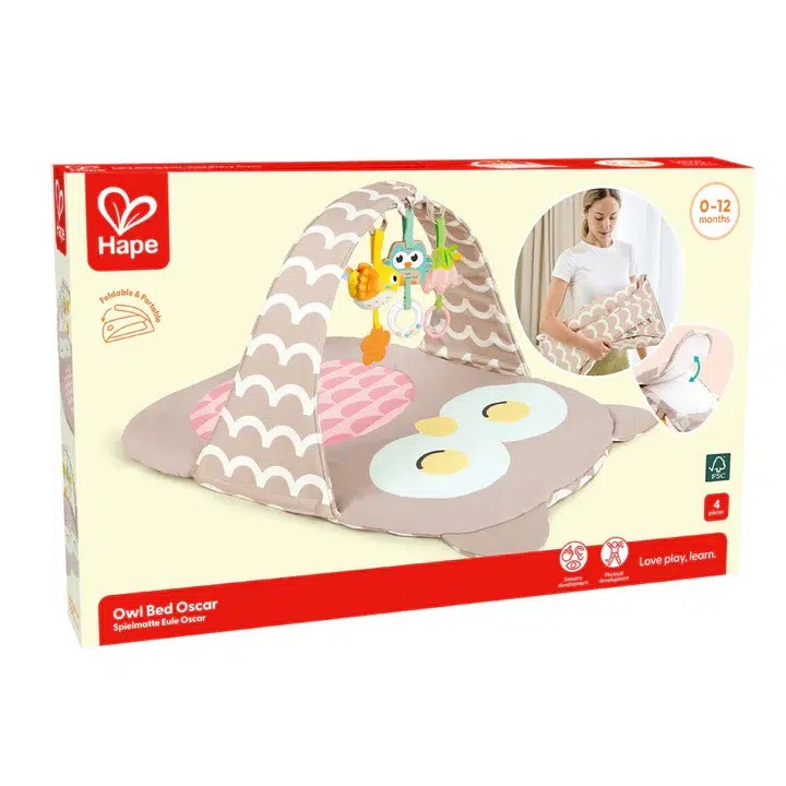 Hape Tapis d’éveil pliable chouette Rose