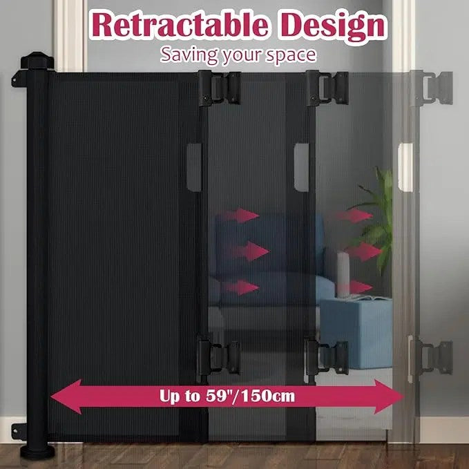 Barrière de Sécurité Rétractable pour Bébé 0-140 cm