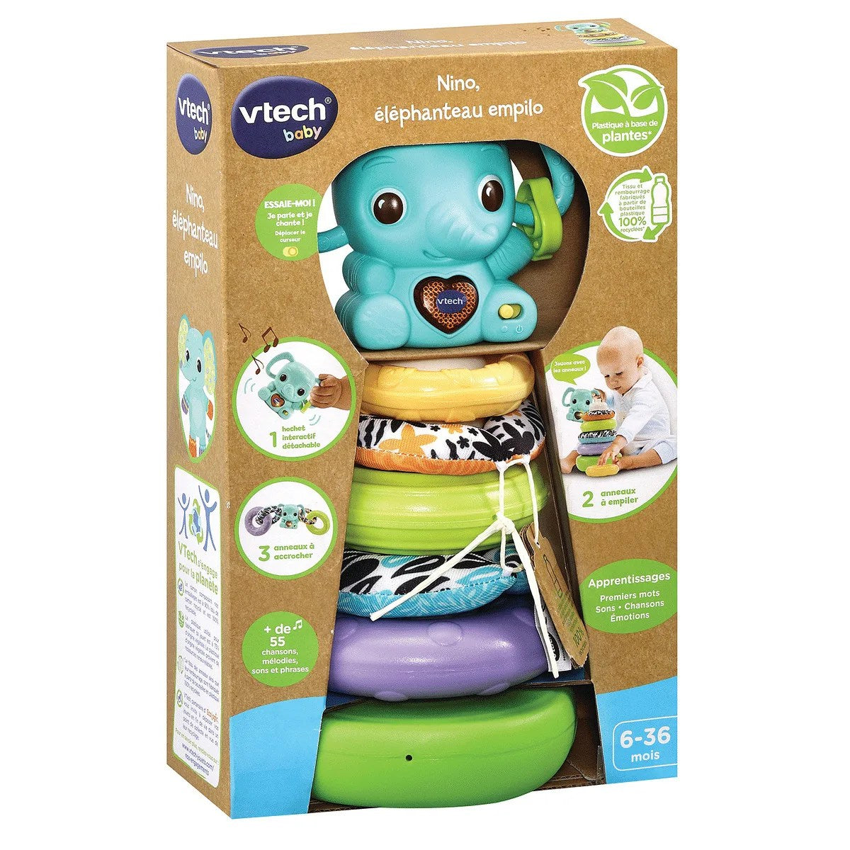 Nino, éléphanteau empilo 3 en 1 VTech Baby