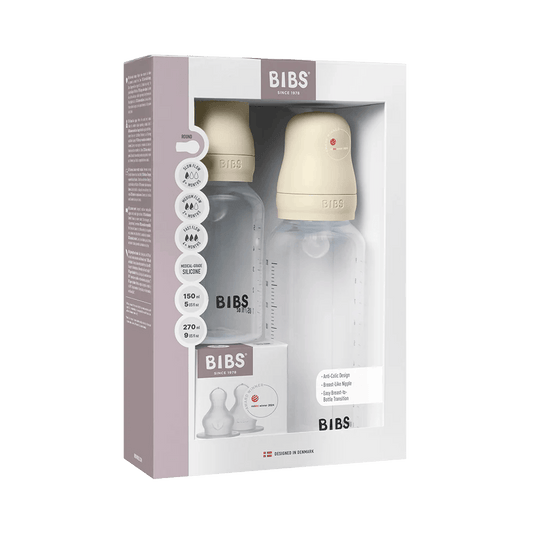 BIBS – Biberon grow and flow silicone set 150ml + 270ml – Ivory