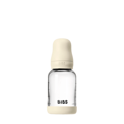 BIBS – Biberon en verre rond latex 120ml Slow Flow – Ivory