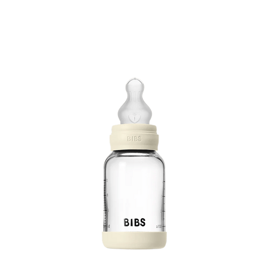 BIBS – Biberon en verre rond silicone 120ml Slow Flow – Ivory