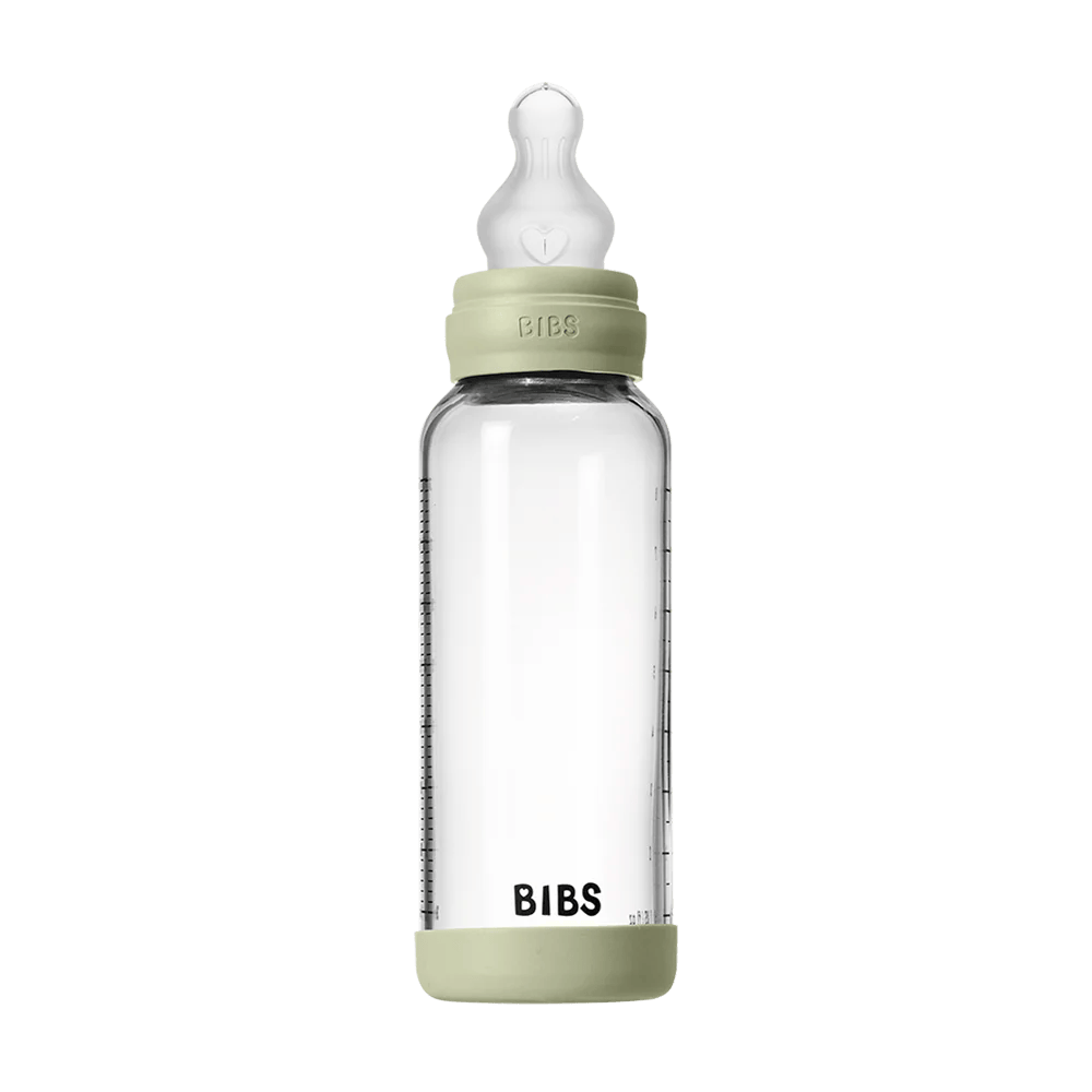 BIBS – Biberon en verre rond silicone 240ml medium Flow – sage