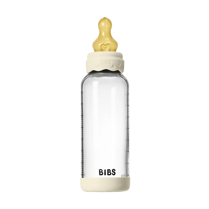 BIBS – Biberon en verre rond latex 240ml medium Flow – Ivory