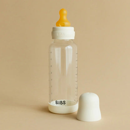 BIBS – Biberon en verre rond latex 120ml Slow Flow – Ivory