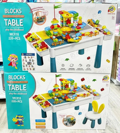 Table de construction éducative avec blocs – 220 pièces