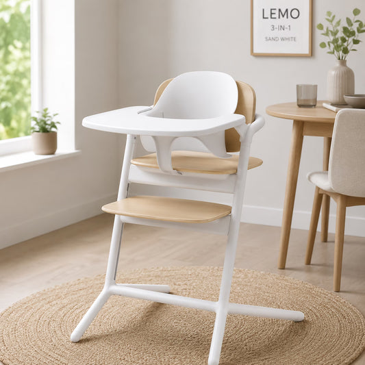 Chaise haute Lemo 3 en 1 Sand white