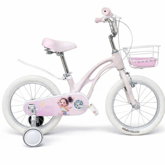 Vélo Fille Rose 16 Pouces avec Panier et Roulettes