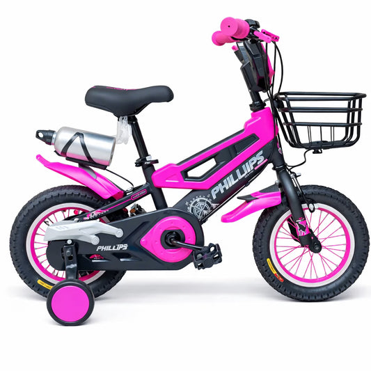 Vélo pour Enfant Phillips 12 pouces avec Panier avant – Rose
