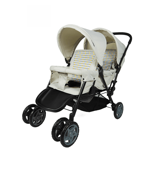 POUSSETTE JUMEAUX BEIGE – MAMALOVE