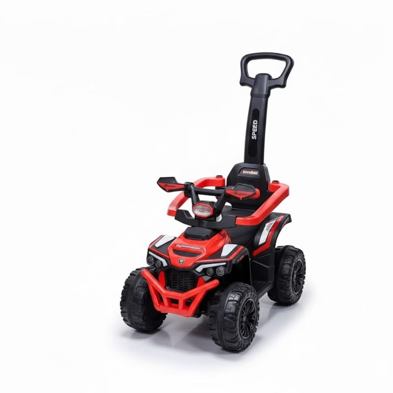 Voiture à Pousser 3 en 1 – Porteur Bébé avec Bascule Électrique – Rouge