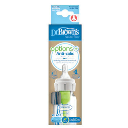 Dr. Brown’s Biberon en verre Cole étroit – 120ml