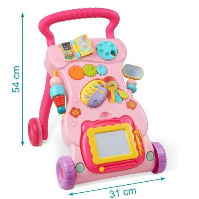 Trotteur avec lumière et musique 6M+ – Rose- Huanger