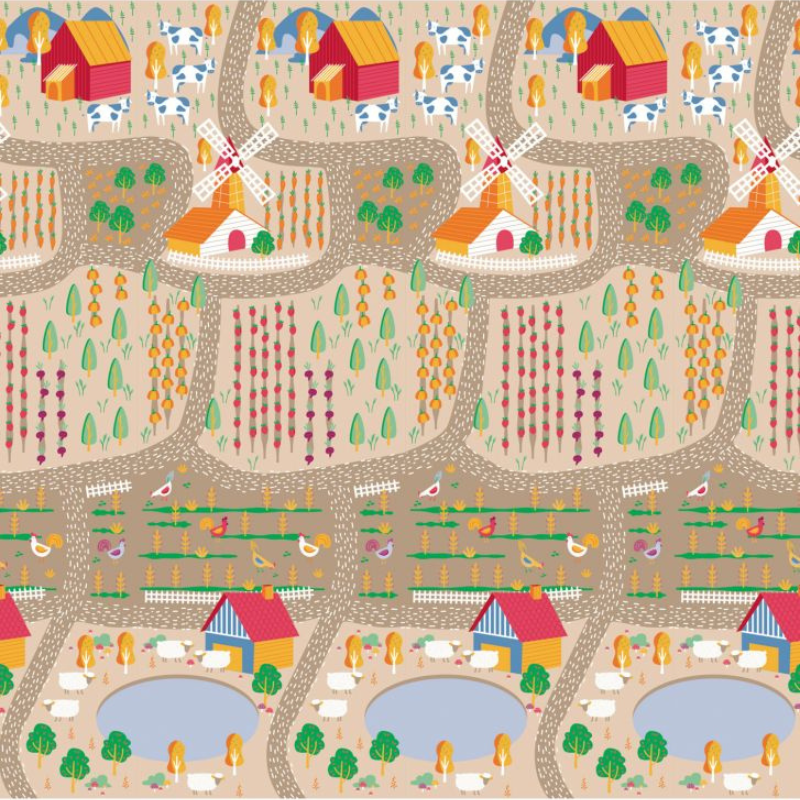 TAPIS DE JEU FERME-VILLE 120X180 ASALVO