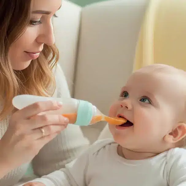 Mammia Biberon Distributeur avec Cuillère en Silicone Souple 90ml
