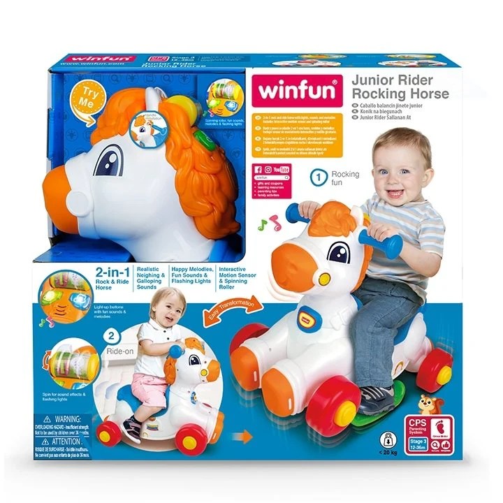 Cheval à Bascule 2 en 1 Junior Rider – Winfun