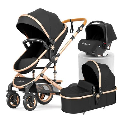 Pack poussette de Luxe 3 en 1 Noir – Belecoo