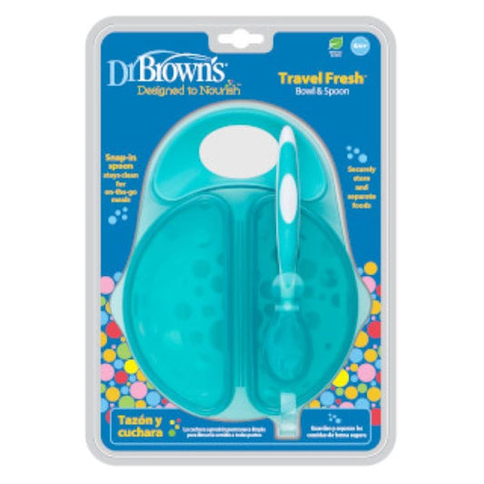 Dr. Brown’s Bol et cuillère à couvercles Travel Fresh™ 4M+