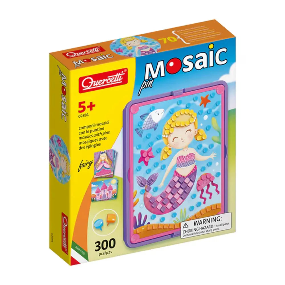 Quercetti Mosaic Sirène Bosco avec Punaises Colorées – 6A+