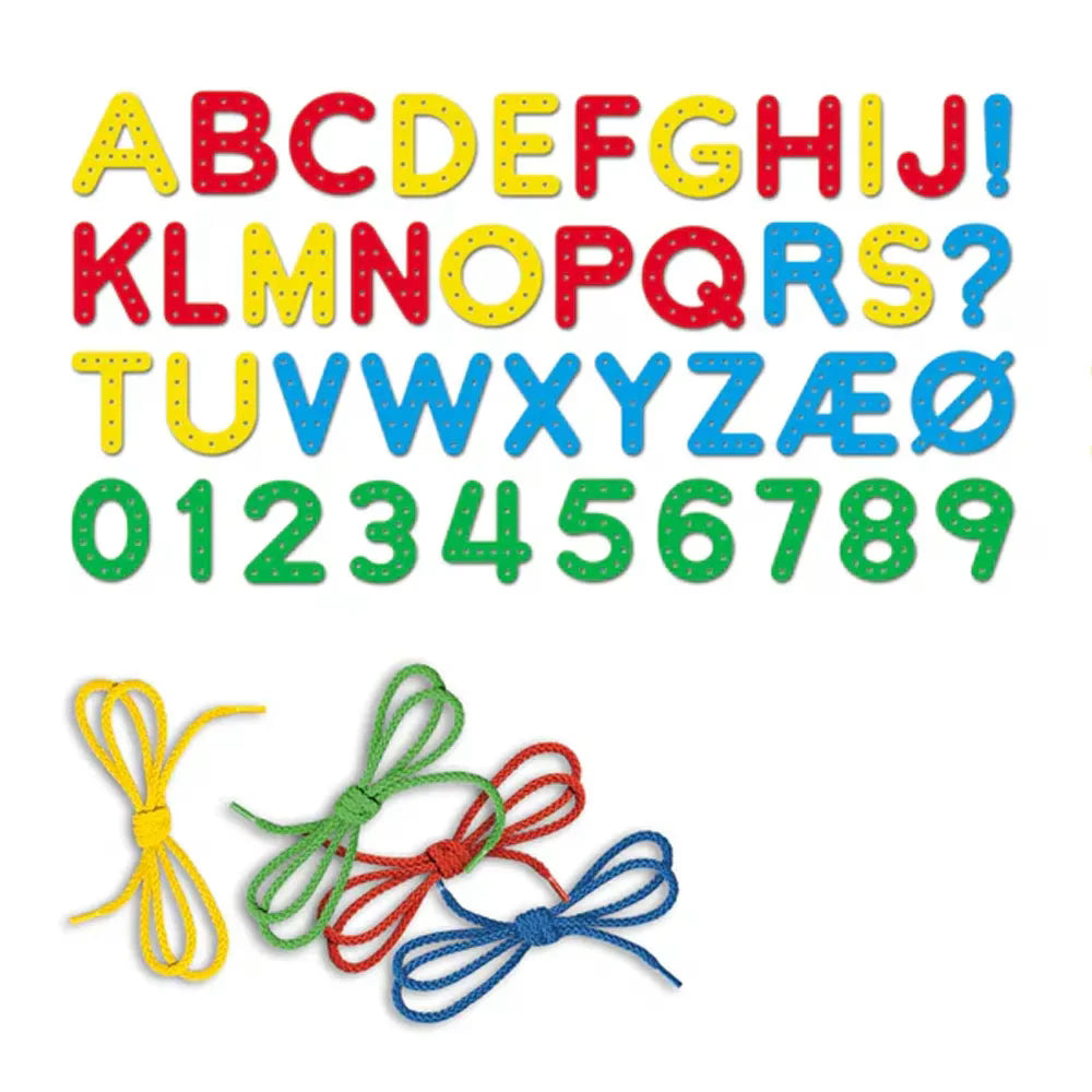 Quercetti Jeu de Laçage Montessori ABC 123 – 3A+