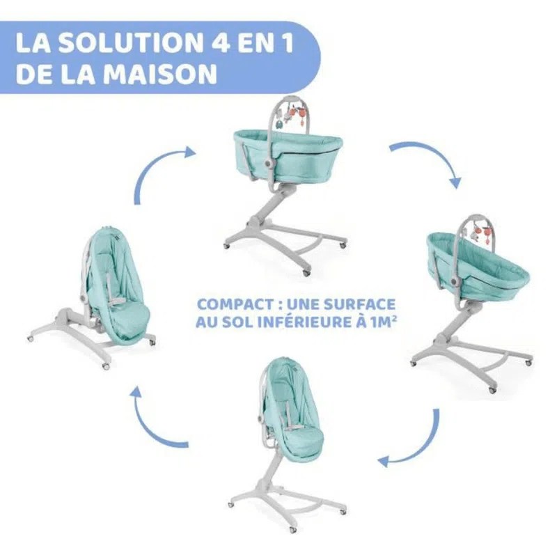 CHICCO Transat berceau 4 en 1 – Baby Hug – Aquarelle