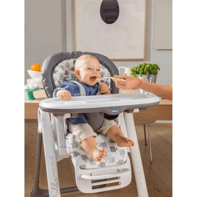 Chaise Haute Bébé Polly Progres5 Grey CHICCO