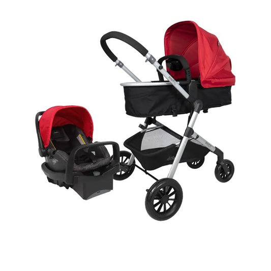 POUSSETTE PIVOT SAFEMAX + SIÈGE AUTO ROUGE – EVENFLO