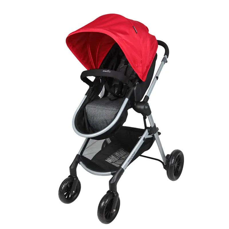 POUSSETTE PIVOT SAFEMAX + SIÈGE AUTO ROUGE – EVENFLO
