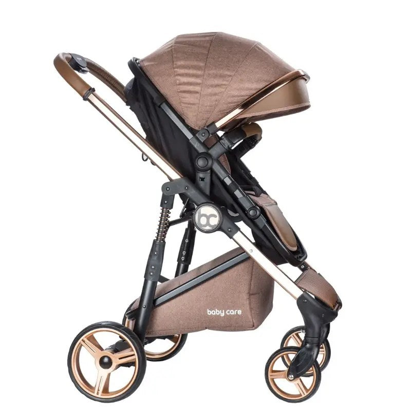 poussette duo BABY CARE – marron gold