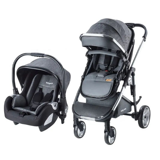 poussette duo BABY CARE – gris silver