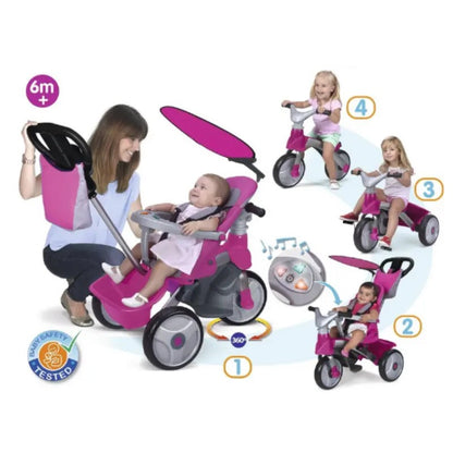 TRICYCLE BABY TRIKE EASY EVOLUTION ROSE – FEBER