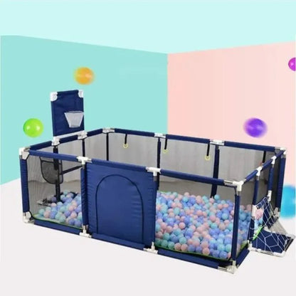 Parc bébé Anti-Chute bleu 180x120x66 cm