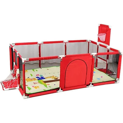 Parc bébé Anti-Chute rouge 180x120x66 cm