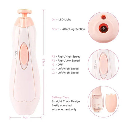Coupe-ongles pour bébé avec lumière – rose