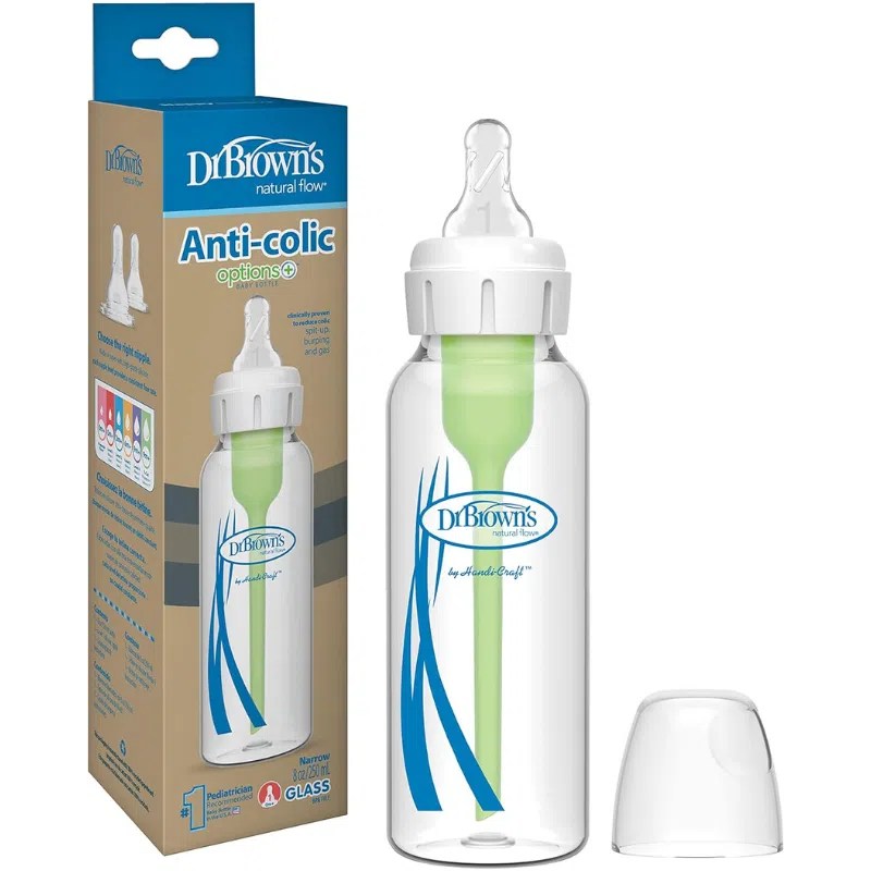 Dr. Brown’s Biberon en verre Cole étroit – 250ml