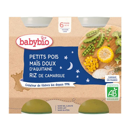 PETITS POIS MAÏS DOUX D’AQUITAINE RIZ DE CAMARGUE