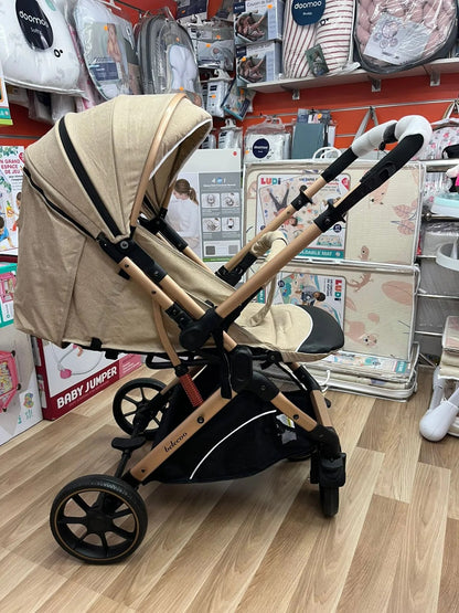 Poussette Bébé Belecoo B1 Gold Pro Beige – Réversible