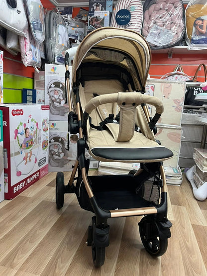 Poussette Bébé Belecoo B1 Gold Pro Beige – Réversible