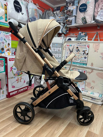 Poussette Bébé Belecoo B1 Gold Pro Beige – Réversible