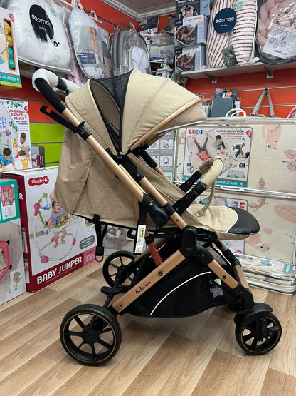 Poussette Bébé Belecoo B1 Gold Pro Beige – Réversible