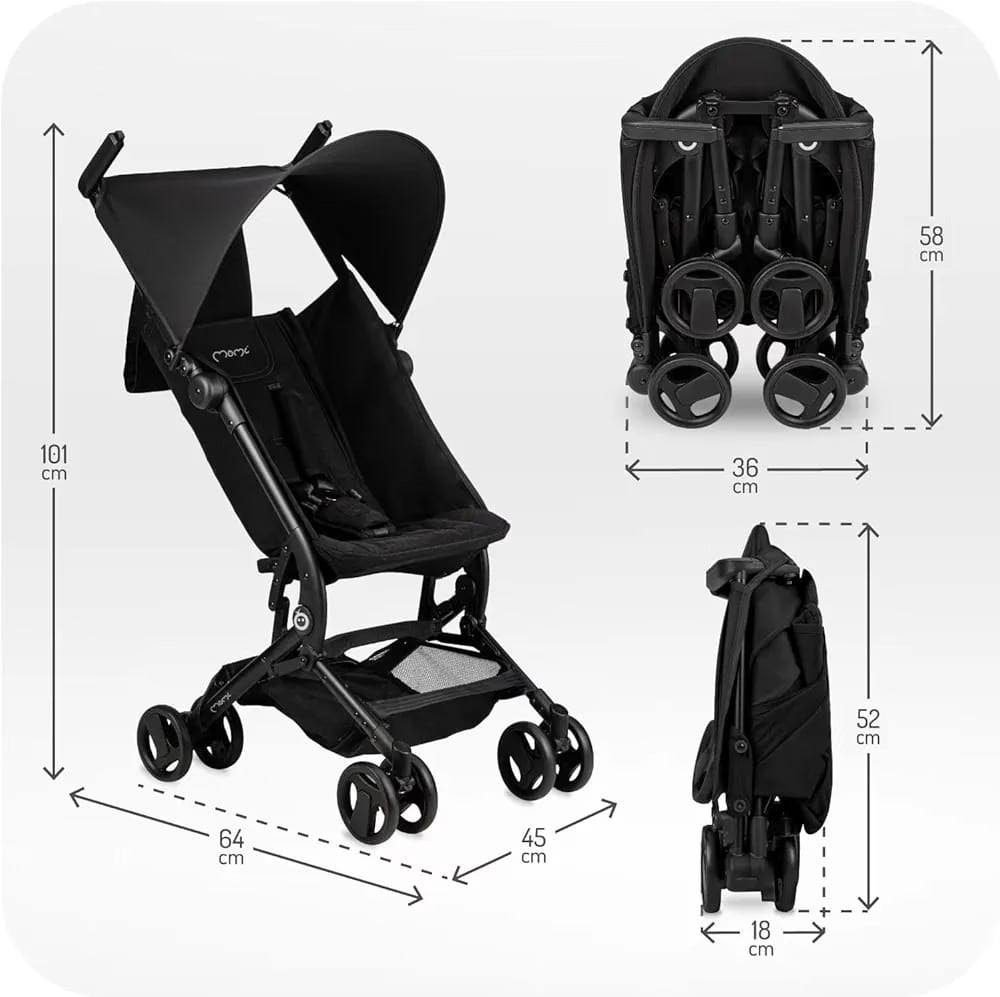 Poussette Burbay Original One of One – Ultra-Légère 5.5kg –  Black