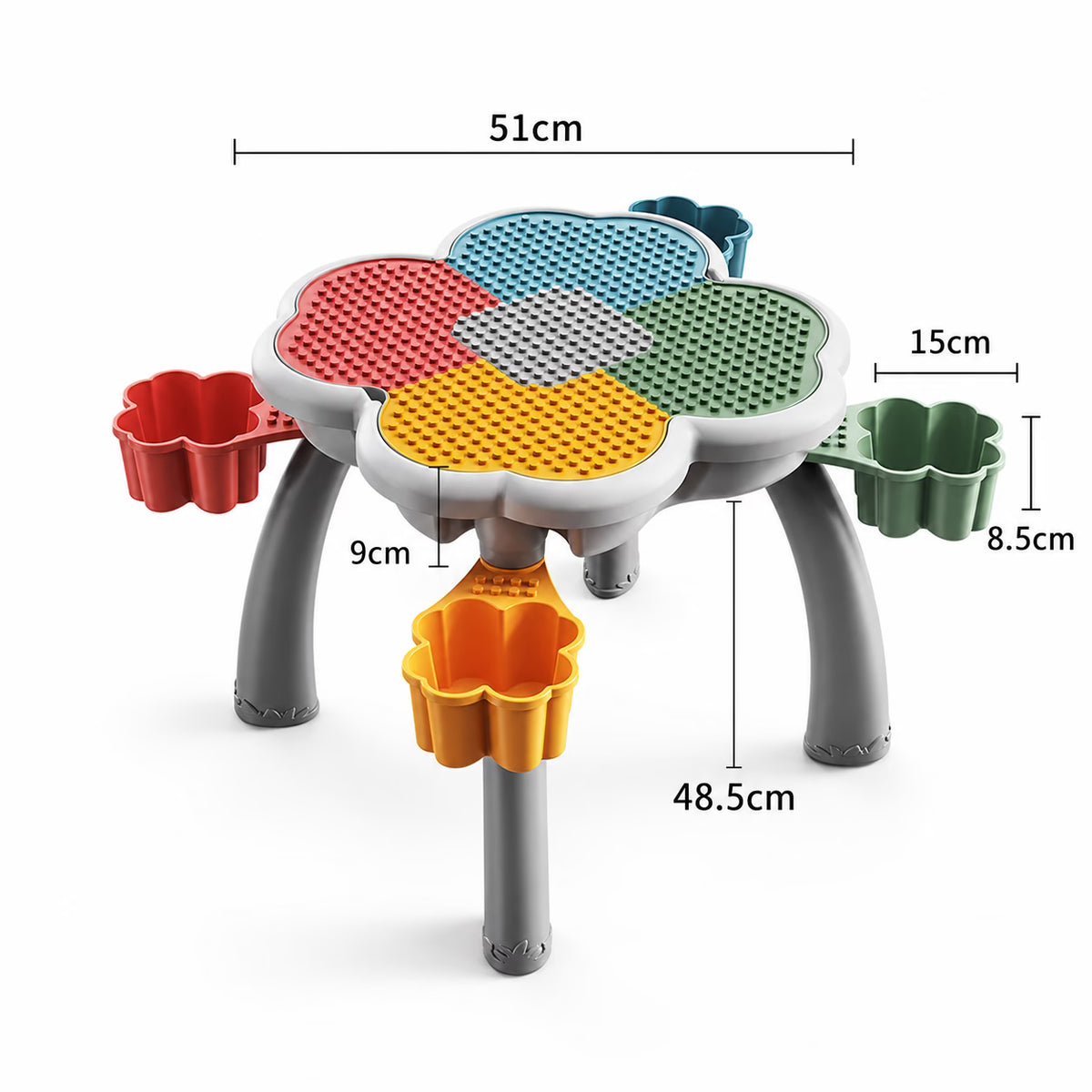 Table de Jeu Enfant avec Chaise Lapin et 152 Blocs Animaux